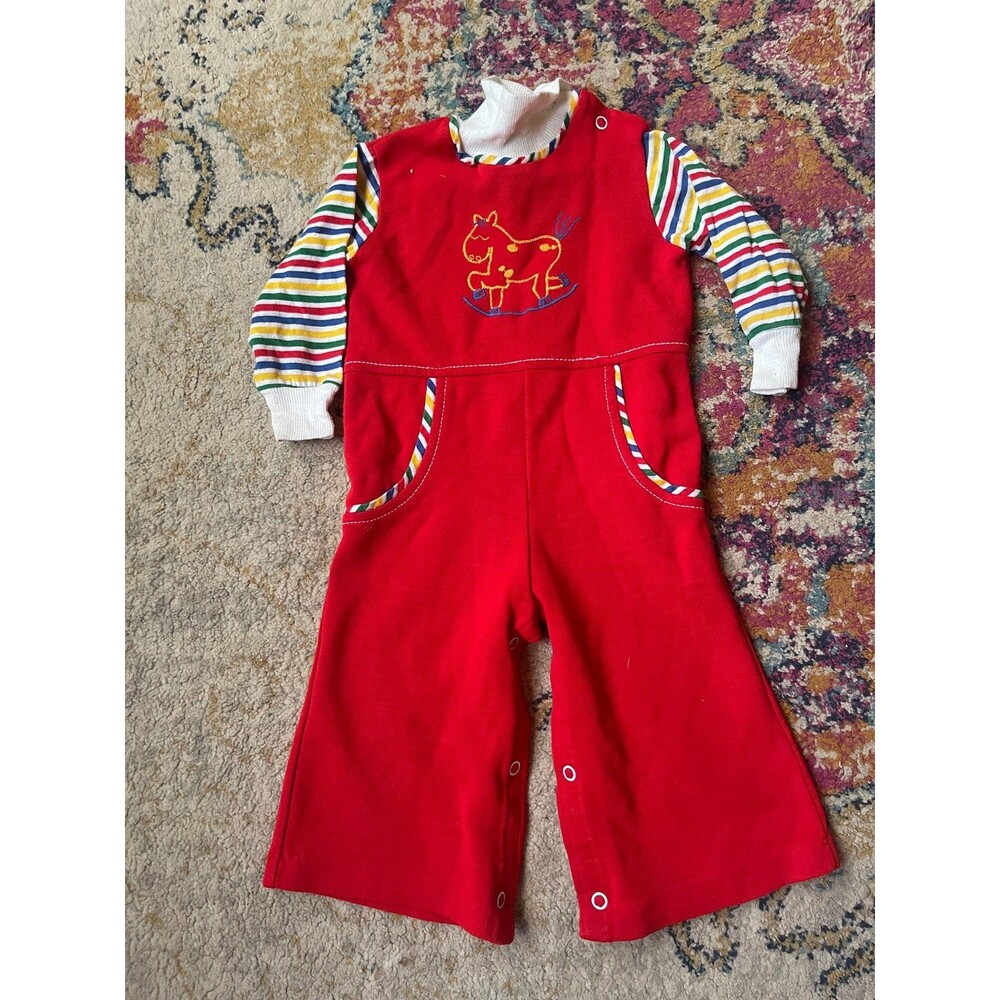 Vintage toddler time rainbow romper